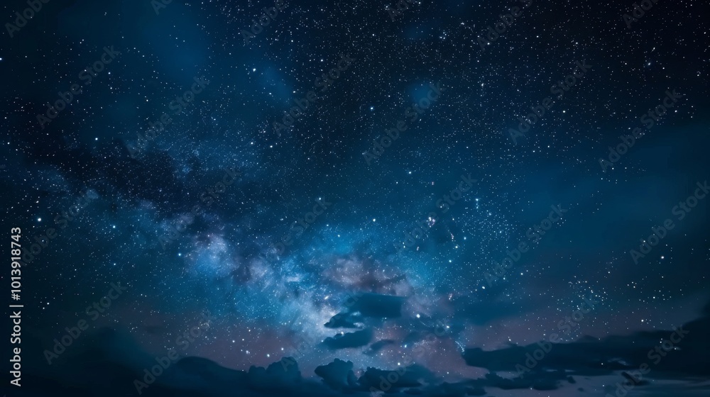 Night sky with stars and clouds. Ilustration generated by ai Night sky with stars and clouds. Ilustration generated by ai