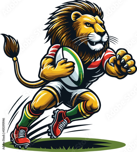 lion playing rugby