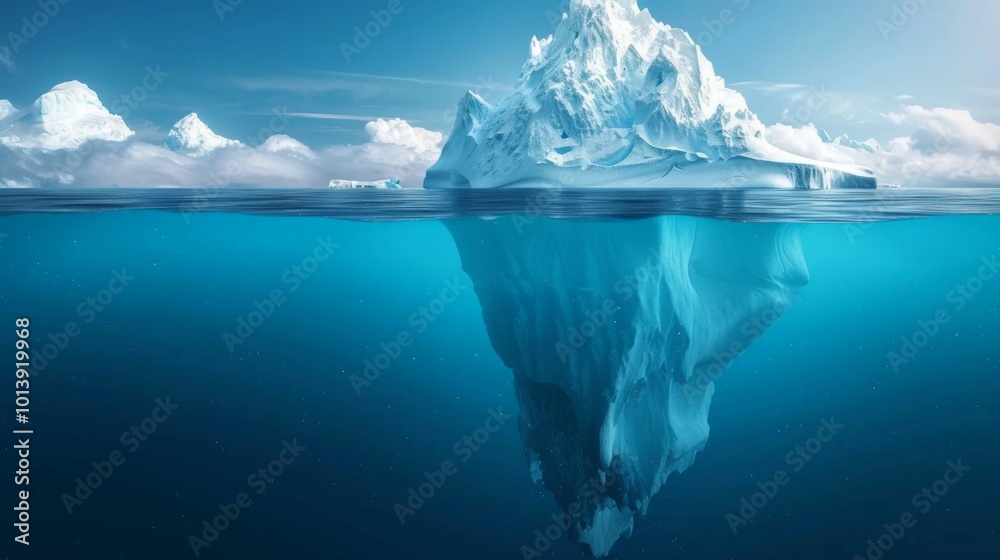Iceberg front view iillustration generated by ai