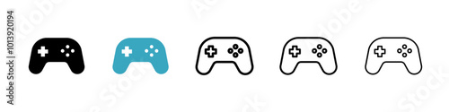 Gaming controller icon vector illustration set