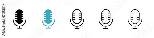 Microphone icon vector illustration set