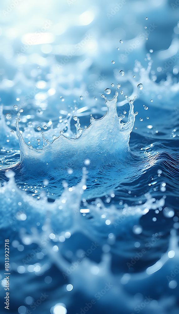 Dynamic splashes of water with droplets creating a refreshing atmosphere for nature photography Dynamic splashes of water with droplets creating a refreshing atmosphere for nature photography