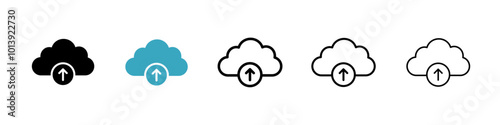 Upload to Cloud icon vector illustration set