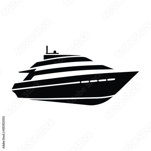 simple vector icon of a luxury yacht white backgr  