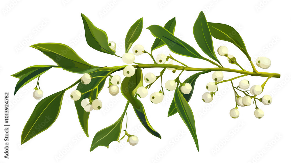 Christmas Mistletoe Isolated on White, PNG File with Transparent Background Christmas Mistletoe Isolated on White, PNG File with Transparent Background