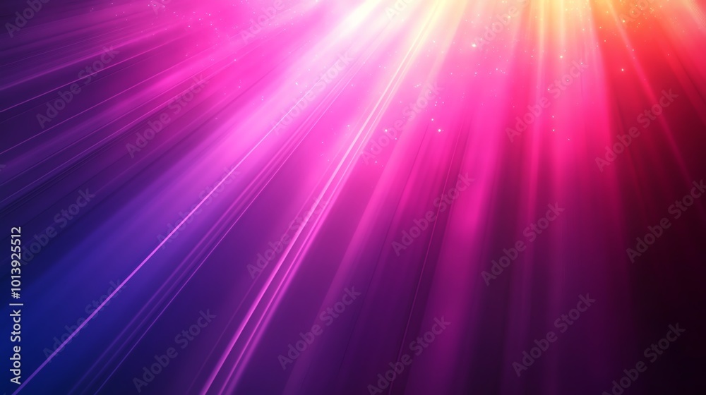 Fototapeta premium Abstract vibrant light rays bursting in shades of pink and purple.