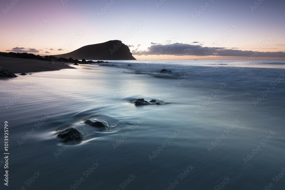 Obraz premium Beach, Playa de la Tejita, morning atmosphere, Tenerife, Canary Islands, Spain, Europe