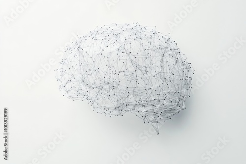 a minimalist illustration of a brain with neurons and synapses shaped like data visualization elements, highlighting the importance of data-driven insights and intelligence photo