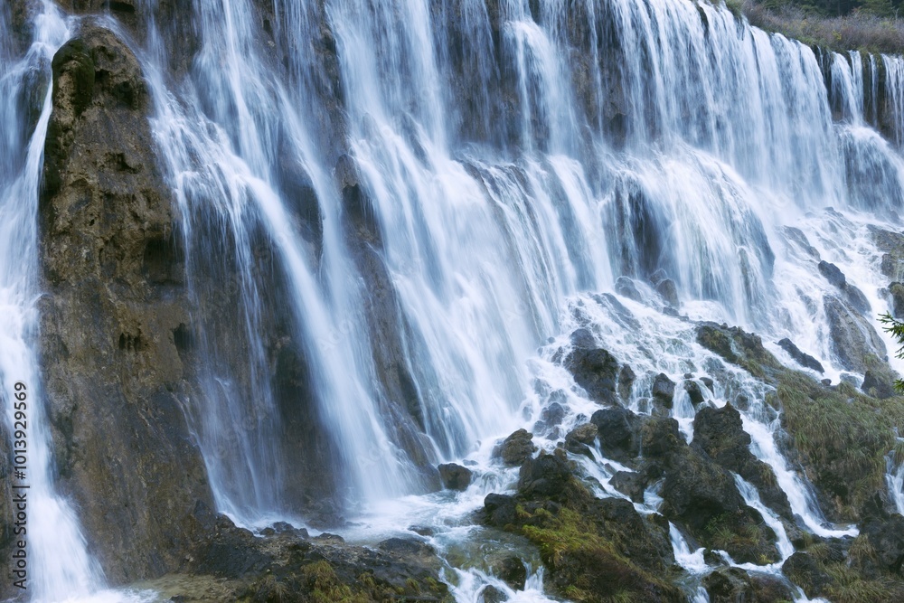 Nuorilang waterfall, Jiuzhaigou National Park, Sichuan Province, China, Asia