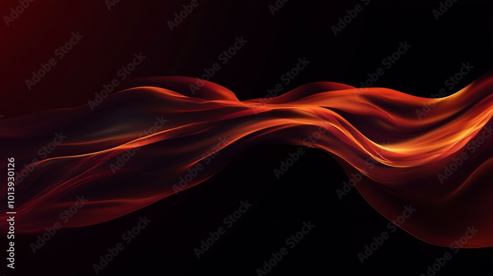 Obraz premium Abstract red and orange glowing lines on a dark background.