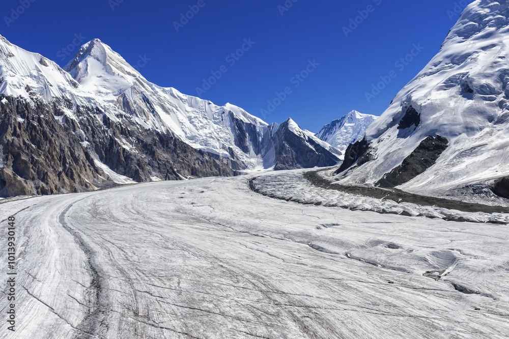 Aerial view over the Central Tian Shan Mountain range, Border of Kyrgyzstan and China, Kyrgyzstan, Asia Aerial view over the Central Tian Shan Mountain range, Border of Kyrgyzstan and China, Kyrgyzstan, Asia
