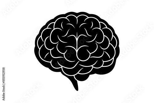 Human Brain | vector silhouette illustration on white background