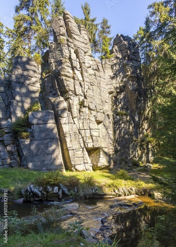 Devil's Wall in the Black Water Valley near Pobershau, Erzgebirge, Saxony, Germany, Europe photo