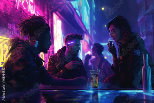 people sitting at a bar photo