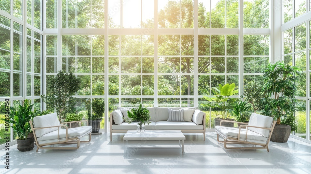 Bright Living Room with Large Windows Bright Living Room with Large Windows