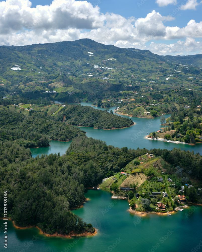 Aerial View from Piedra del Penol in Guatape, Colombia Aerial View from Piedra del Penol in Guatape, Colombia