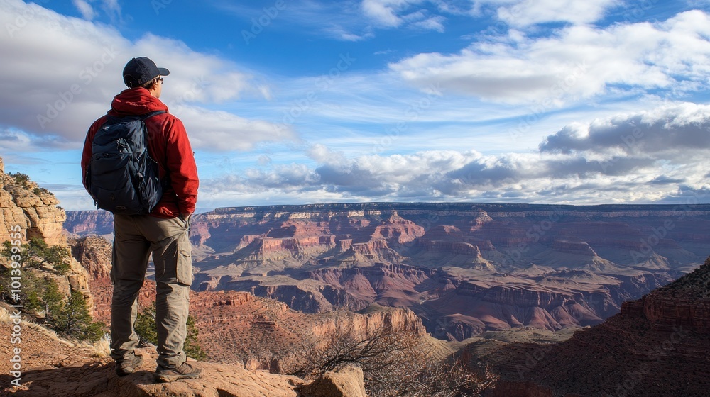 Fototapeta premium Man Admiring the Grand Canyon