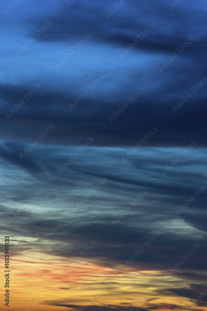 Fototapeta premium Dramatic dark clouds in the evening sky, Bavaria, Germany, Europe
