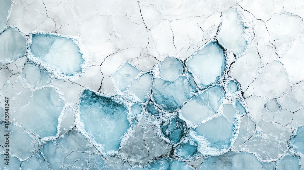 Abstract ice texture with blue tones and crack patterns, white isolate background. Abstract ice texture with blue tones and crack patterns, white isolate background.