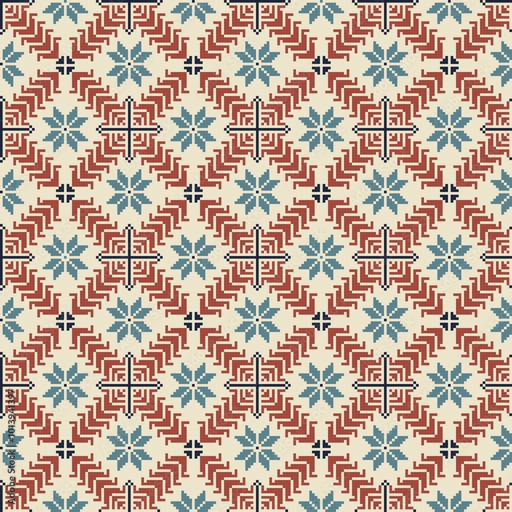 Seamless pattern design with traditional Palestinian embroidery motif Seamless pattern design with traditional Palestinian embroidery motif