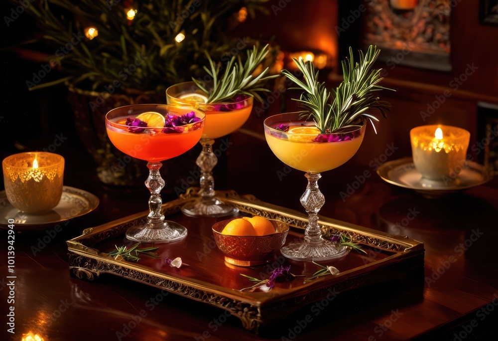 Obraz premium stylish cups drink surrounded dim ambiance featuring soft lighting elegant decor cozy gathering, beverage, glass, mug, tea, coffee, cocktail, wine, table