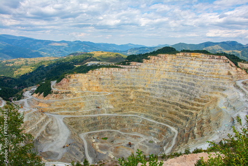 copper mine,  open pit copper mine photo