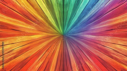 Colorful vector pattern design with rainbow spectrum colors on yellow paper background