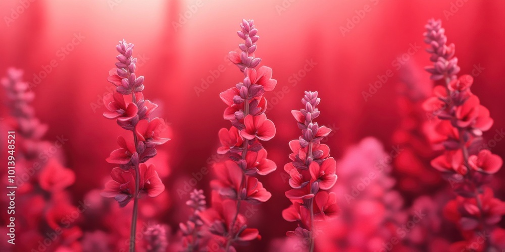 Obraz premium Stunning Close-Up of Vibrant Red Flowers Against a Dreamy Background