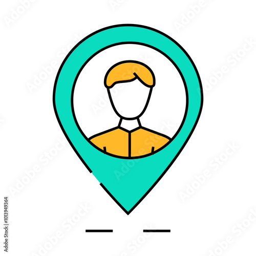 client geo tag kyc line icon vector. client geo tag kyc sign. isolated symbol illustration