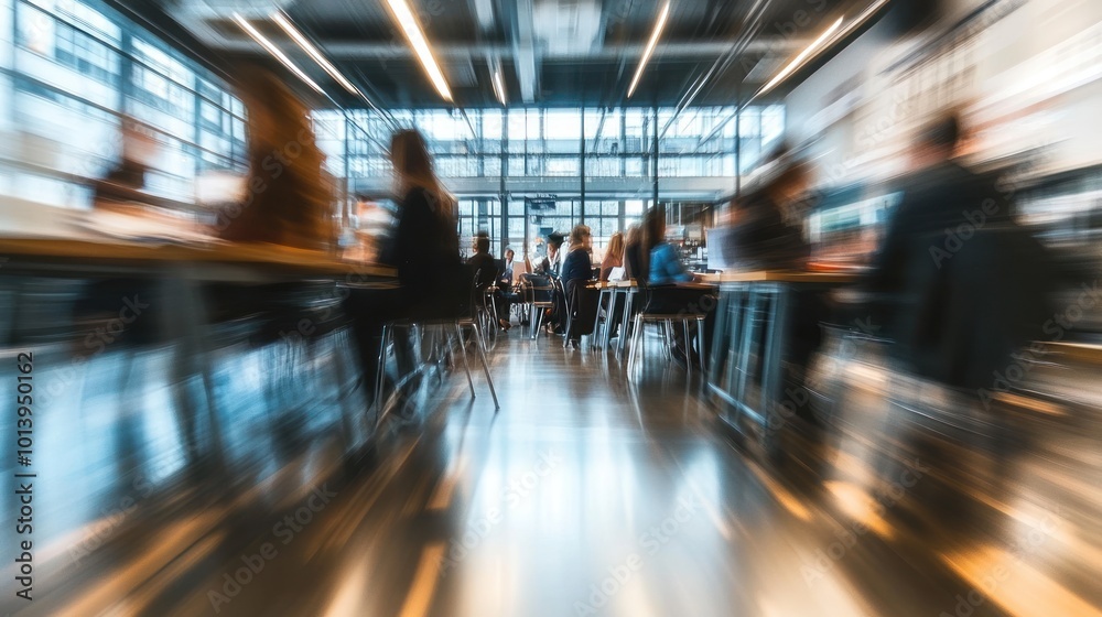 Blurred Motion in Modern Office Setting Blurred Motion in Modern Office Setting