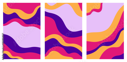 Set of Modern Wavy Background Illustration