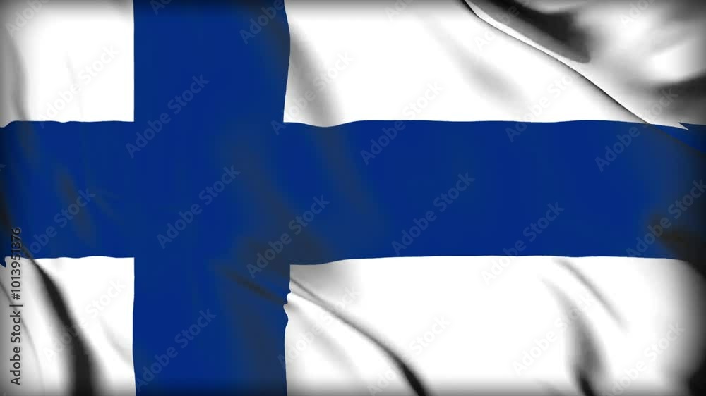 4K HD animation of Finland waving flag 4K HD animation of Finland waving flag