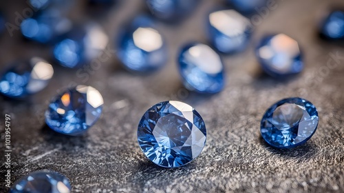 A stunning close-up view of a large, beautiful blue sapphire, highlighting its brilliant facets and deep, rich color photo