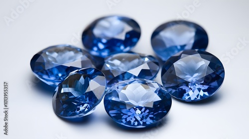 A stunning close-up view of a large, beautiful blue sapphire, highlighting its brilliant facets and deep, rich color