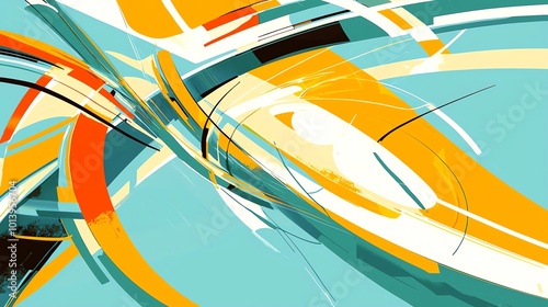 Abstract art featuring dynamic lines and vibrant colors, perfect for modern decor and creative projects.