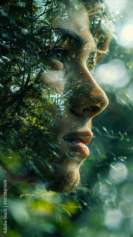 Man and Nature: A Surreal Double Exposure Portrait Man and Nature: A Surreal Double Exposure Portrait