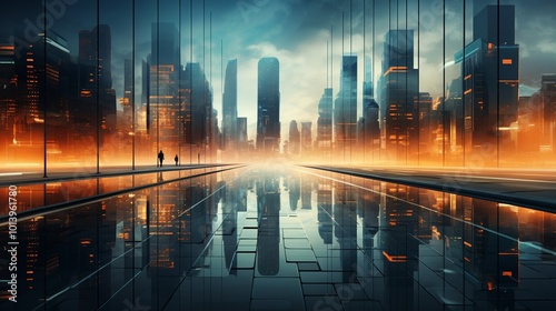 a futuristic abstract cityscape, with intricate structures and a sense of architectural innovation