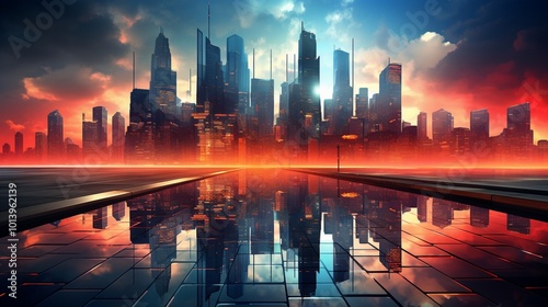 a futuristic abstract cityscape, with intricate structures and a sense of architectural innovation