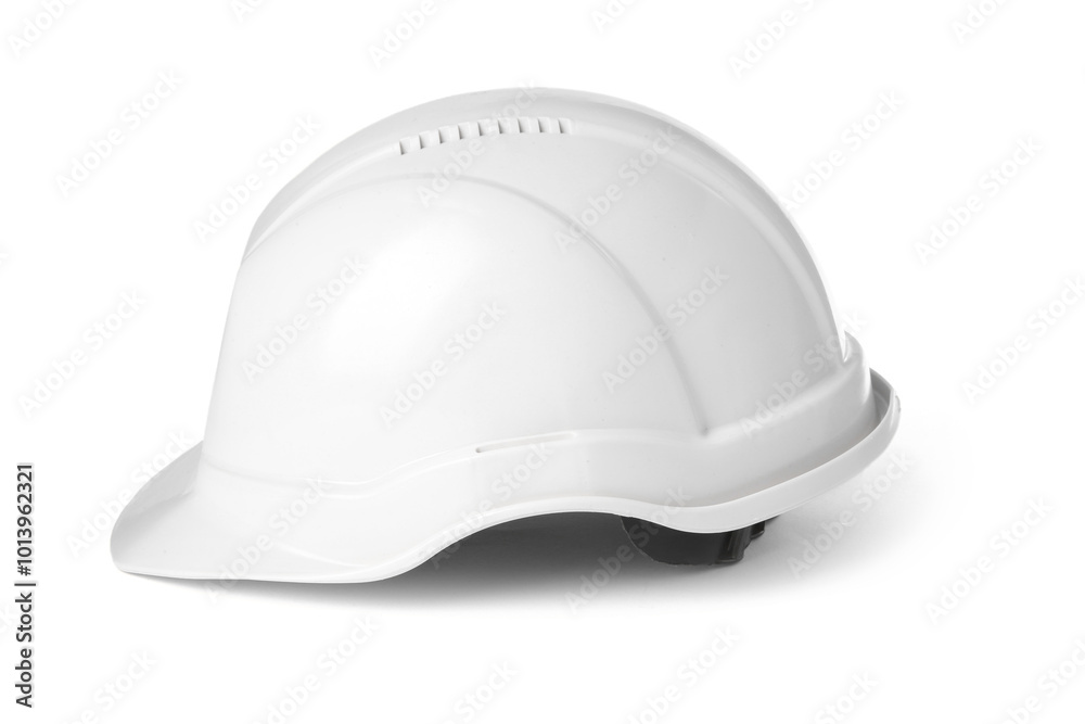 One hard hat isolated on white. Safety equipment One hard hat isolated on white. Safety equipment