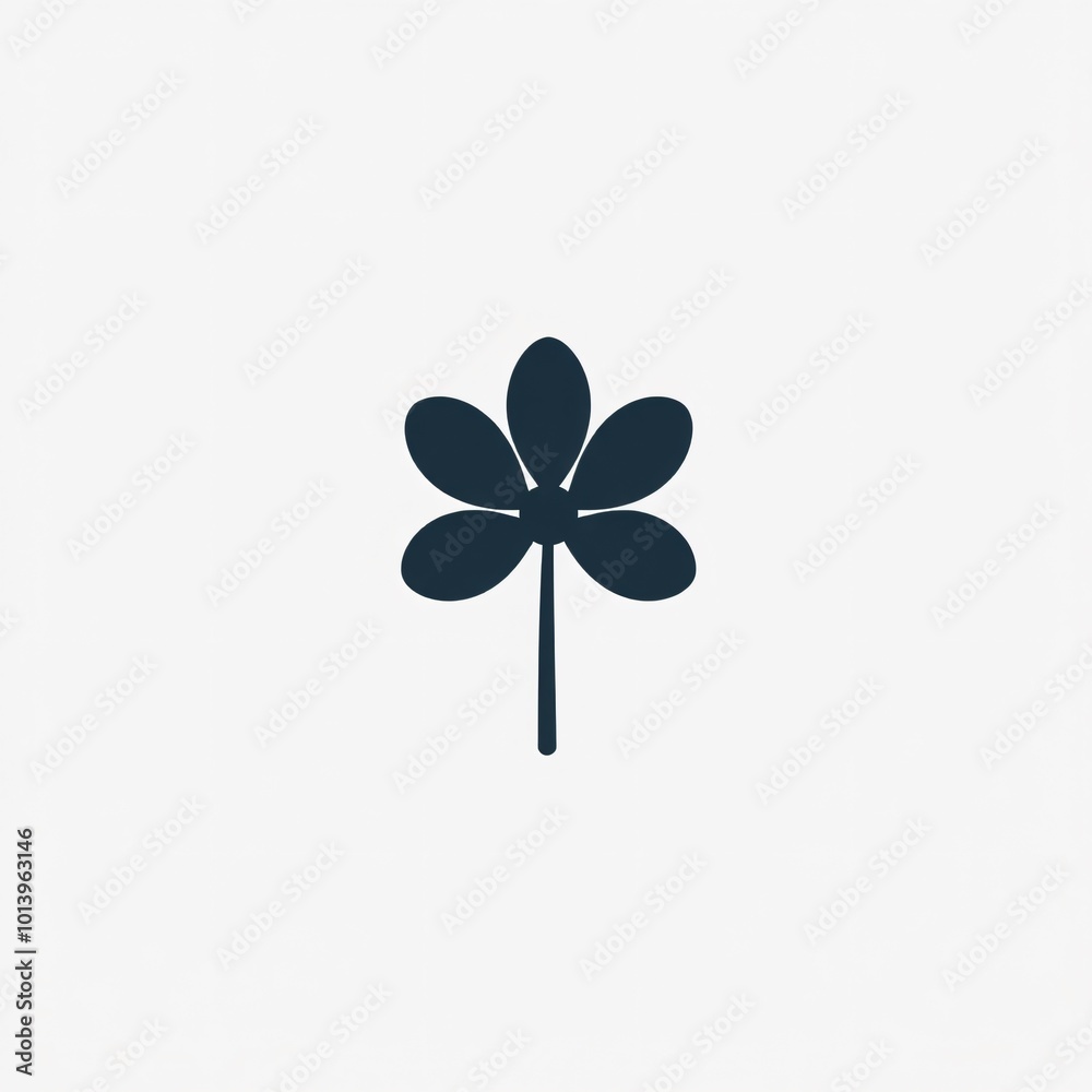 Simple dark green leaf silhouette with five lobes, isolated on a light background for graphic design and nature themes Simple dark green leaf silhouette with five lobes, isolated on a light background for graphic design and nature themes