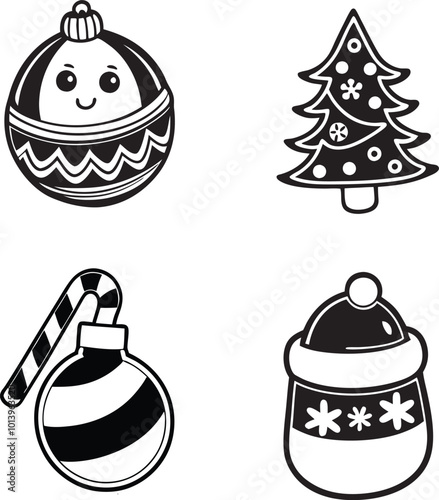 set of christmas icons