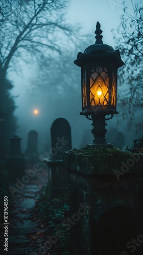 graveyard in a fog 