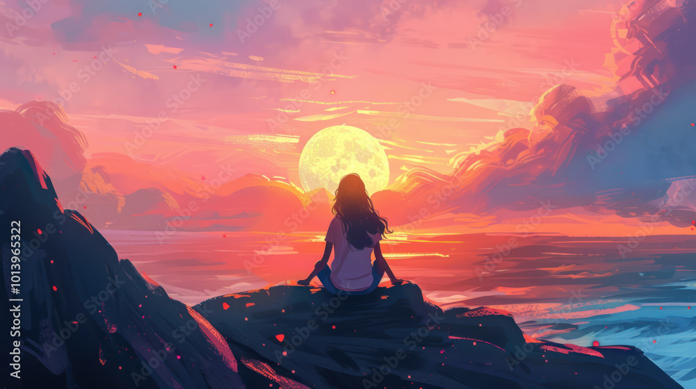 Obraz premium A guide to using mindfulness to achieve happiness, focusing on being present, reducing stress, and embracing the moment.