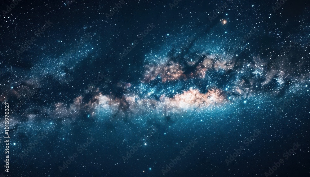 Obraz premium Astronomy and stargazing with clear night skies, expansive and mesmerizing, Nature, Cool tones, Photograph, Cosmic wonder