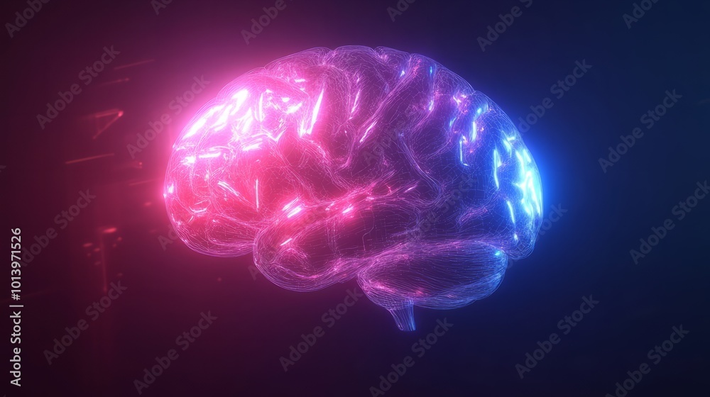 x ray of human brain. human brain with neon colours x ray of human brain. human brain with neon colours