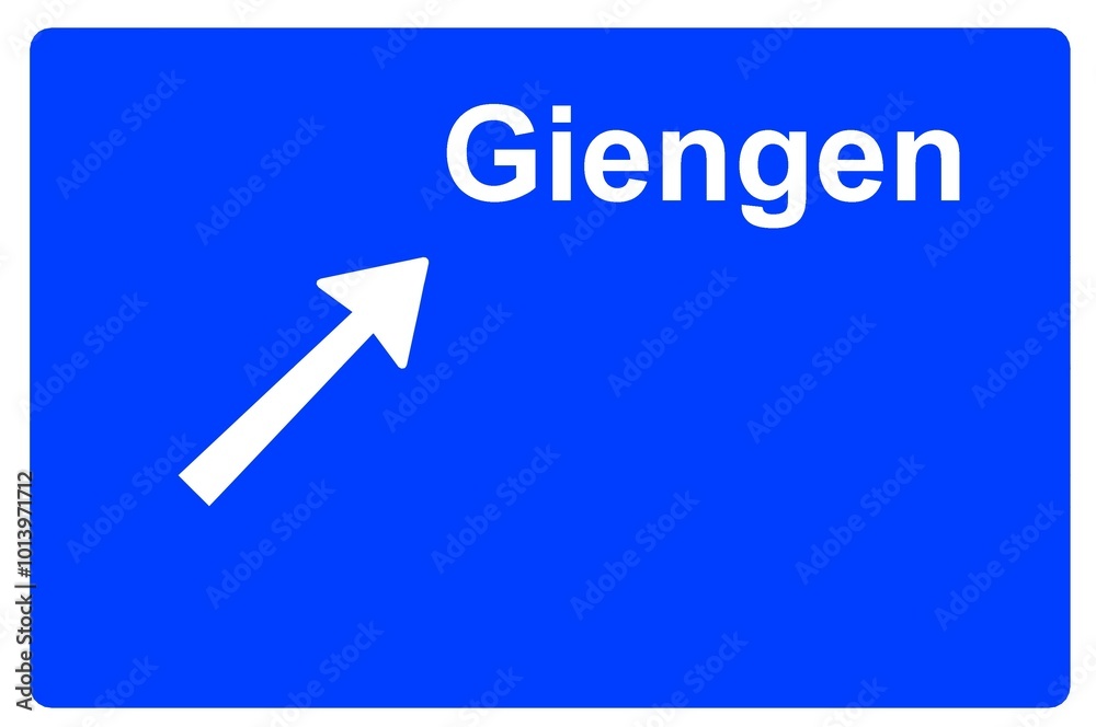 Illustration eines Autobahn-Ausfahrtschildes mit der Beschriftung Illustration eines Autobahn-Ausfahrtschildes mit der Beschriftung