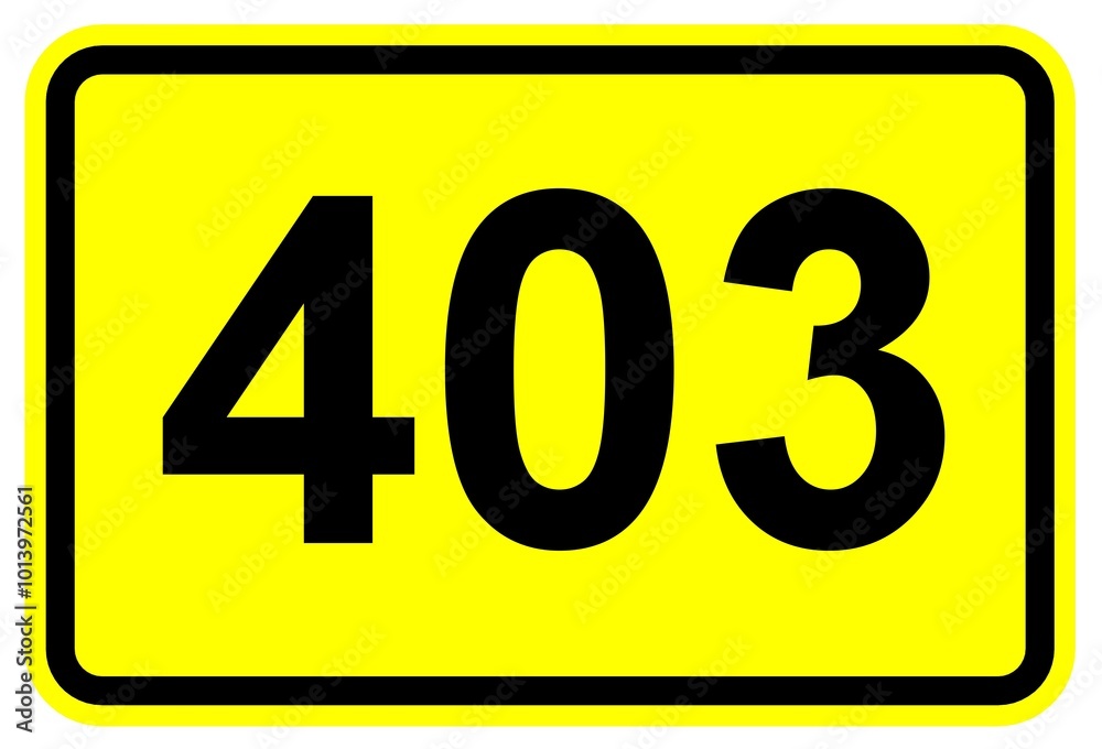 Illustration eines Schildes der Bundesstraße B 403 in Deutschland Illustration eines Schildes der Bundesstraße B 403 in Deutschland