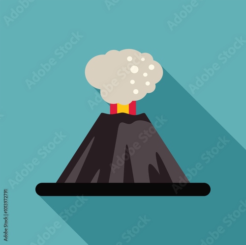 Volcano erupting with smoke and ash coming out of the top