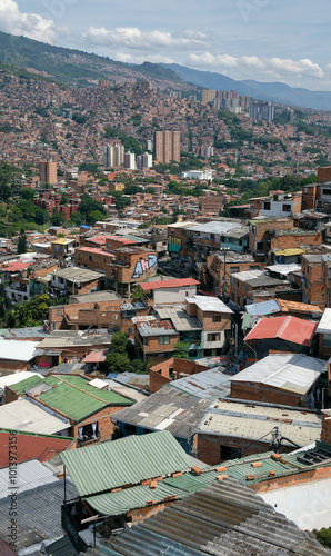 Aerial view of Medellin city from Comuna 13 photo