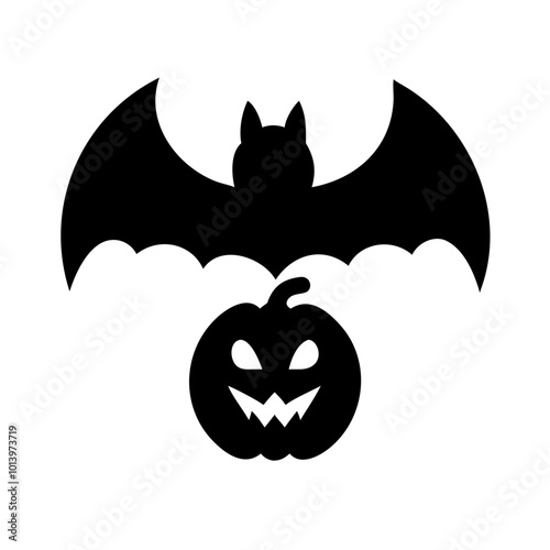 Bat with fangs illustration for Halloween photo